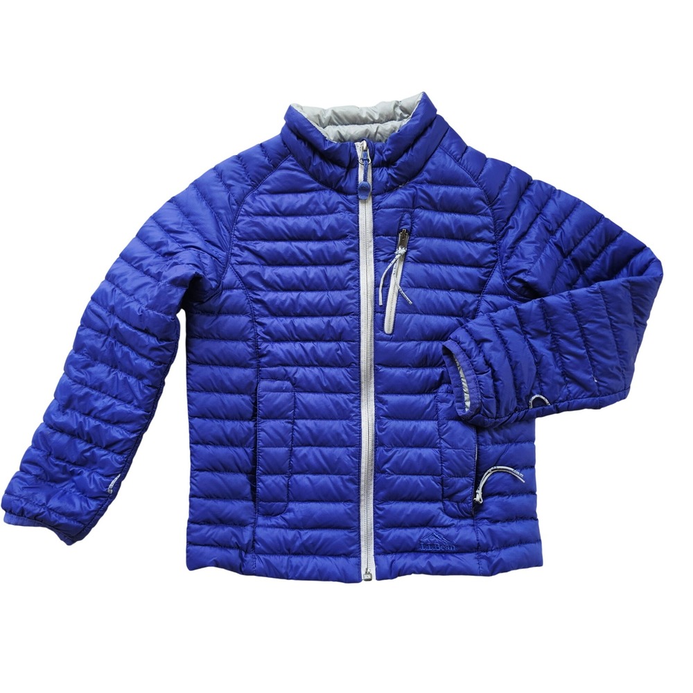 L.L. Bean Kids M 5-6 Ultralight 650 DownTek Puffer Jacket Blue 296982